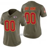 Camiseta NFL Limited Mujer Kansas City Chiefs Personalizada 2017 Salute To Service Verde