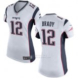 Camiseta NFL Limited Mujer New England Patriots 12 Brady Blanco