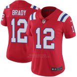 Camiseta NFL Limited Mujer New England Patriots 12 Brady Rojo