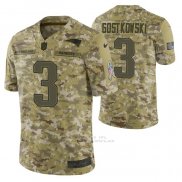 Camiseta NFL Limited New England Patriots 3 Stephen Gostkowski 2018 Salute To Service Camuflaje