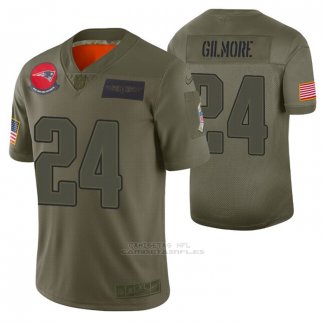 Camiseta NFL Limited New England Patriots Stephon Gilmore 2019 Salute To Service Verde