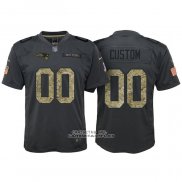Camiseta NFL Limited Nino New England Patriots Personalizada 2016 Salute To Service Negro