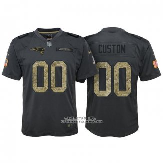 Camiseta NFL Limited Nino New England Patriots Personalizada 2016 Salute To Service Negro