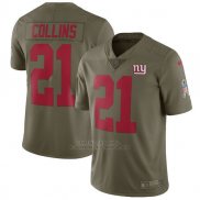 Camiseta NFL Limited Nino New York Giants 21 Collins 2017 Salute To Service Verde