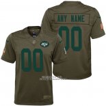 Camiseta NFL Limited Nino New York Jets Personalizada Salute To Service Verde