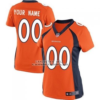 Camiseta NFL Mujer Denver Broncos Personalizada Naranja