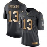 Camiseta New Orleans Saints Thomas Negro 2016 Nike Gold Anthracite Salute To Service NFL Hombre