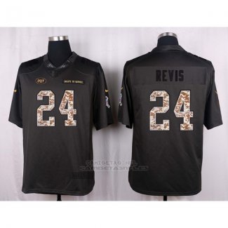 Camiseta New York Jets Revis Apagado Gris Nike Anthracite Salute To Service NFL Hombre