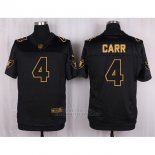 Camiseta Oakland Raiders Carr Negro Nike Elite Pro Line Gold NFL Hombre