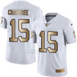 Camiseta Oakland Raiders Crabtree Blanco Nike Gold Legend NFL Hombre