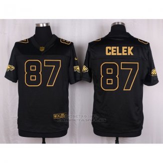 Camiseta Philadelphia Eagles Celek Negro Nike Elite Pro Line Gold NFL Hombre