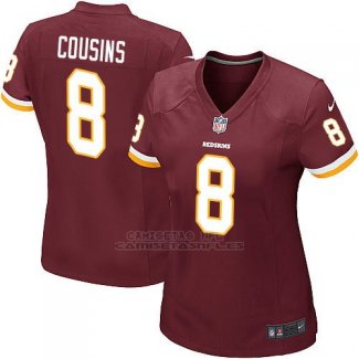 Camiseta Washington Commanders Cousins Rojo Nike Game NFL Marron Mujer