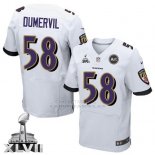 Camiseta Baltimore Ravens Dumervil Blanco Nike Elite NFL Hombre