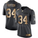Camiseta Chicago Bears Payton Negro 2016 Nike Gold Anthracite Salute To Service NFL Hombre