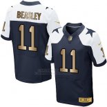 Camiseta Dallas Cowboys Beasley Blanco y Profundo Azul Nike Gold Elite NFL Hombre