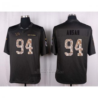 Camiseta Detroit Lions Ansah Apagado Gris Nike Anthracite Salute To Service NFL Hombre