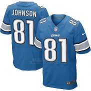 Camiseta Detroit Lions Johnson Azul Nike Elite NFL Hombre