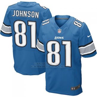 Camiseta Detroit Lions Johnson Azul Nike Elite NFL Hombre