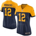 Camiseta Green Bay Packers Rodgers Negro Amarillo Nike Game NFL Mujer