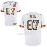 Camiseta Kansas City Chiefs Kelce Blanco Nike Gold Elite NFL Hombre