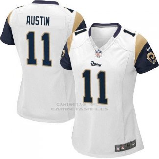 Camiseta Los Angeles Rams Austin Blanco Nike Game NFL Mujer