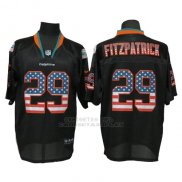 Camiseta NFL Elite Hombre Miami Dolphins 29 Bradley Fltzpatrick Alternate USA Flag Fashion Negro