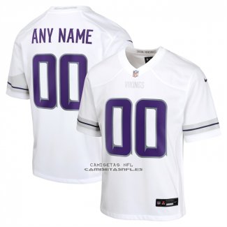 Camiseta NFL Elite Nino Minnesota Vikings Alterno Personalizada Blanco