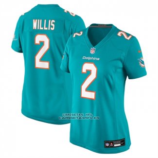 Camiseta NFL Game Mujer Miami Dolphins Malik Willis Azul