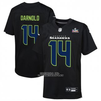 Camiseta NFL Game Nino Seattle Seahawks Sam Darnold Super Bowl LX Negro