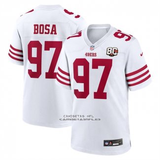Camiseta NFL Game San Francisco 49ers Nick Bosa 80 Aniversario Blanco