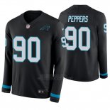 Camiseta NFL Hombre Carolina Panthers Julius Peppers Negro Therma Manga Larga