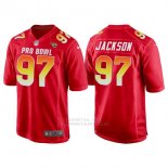 Camiseta NFL Hombre Jacksonville Jaguars 97 Malik Jackson Rojo AFC 2018 Pro Bowl