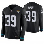 Camiseta NFL Hombre Jacksonville Jaguars Tashaun Gipson Negro Therma Manga Larga