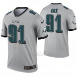 Camiseta NFL Legend Hombre Philadelphia Eagles 91 Fletcher Cox Inverted Gris