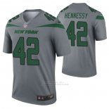 Camiseta NFL Legend New York Jets Thomas Hennessy Inverted Gris