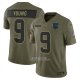 Camiseta NFL Limited Carolina Panthers Bryce Young 2025 Salute To Service Verde Militar