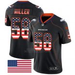 Camiseta NFL Limited Hombre Denver Broncos 58 Von Miller Negro Rush USA Flag