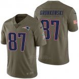 Camiseta NFL Limited Hombre New England Patriots 87 Rob Gronkowski 2017 Salute To Service Verde