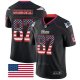 Camiseta NFL Limited Hombre New England Patriots 87 Rob Gronkowski Negro Rush USA Flag
