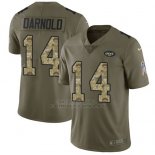 Camiseta NFL Limited Hombre New York Jets 14 Sam Darnold Stitched 2017 Salute To Service
