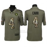 Camiseta NFL Limited Hombre Oakland Raiders 4 Derek Carr Stitched 2017 Salute To Service