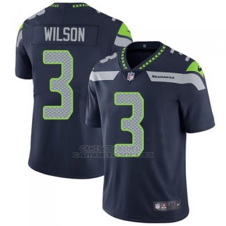 Camiseta NFL Limited Hombre Seattle Seahawks 3 Russell Wilson Steel Azul Stitched Vapor Untouchable