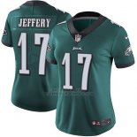 Camiseta NFL Limited Mujer Philadelphia Eagles 17 Alshon Jeffery Verde Stitched Vapor Untouchable