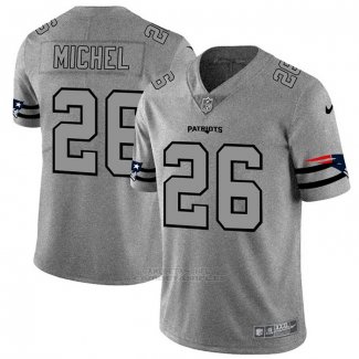 Camiseta NFL Limited New England Patriots Michel Team Logo Gridiron Gris
