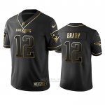 Camiseta NFL Limited New England Patriots Tom Brady Golden Edition Negro