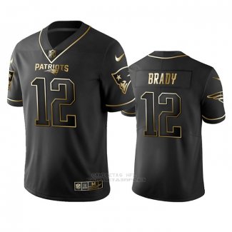 Camiseta NFL Limited New England Patriots Tom Brady Golden Edition Negro
