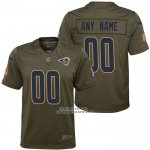 Camiseta NFL Limited Nino Los Angeles Rams Personalizada Salute To Service Verde