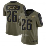 Camiseta NFL Limited Philadelphia Eagles Miles Sanders 2021 Salute To Service Verde