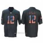 Camiseta NFL Limited Tampa Bay Buccaneers 12 Tom Brady Retro Flag Negro