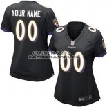 Camiseta NFL Mujer Baltimore Ravens Personalizada Negro